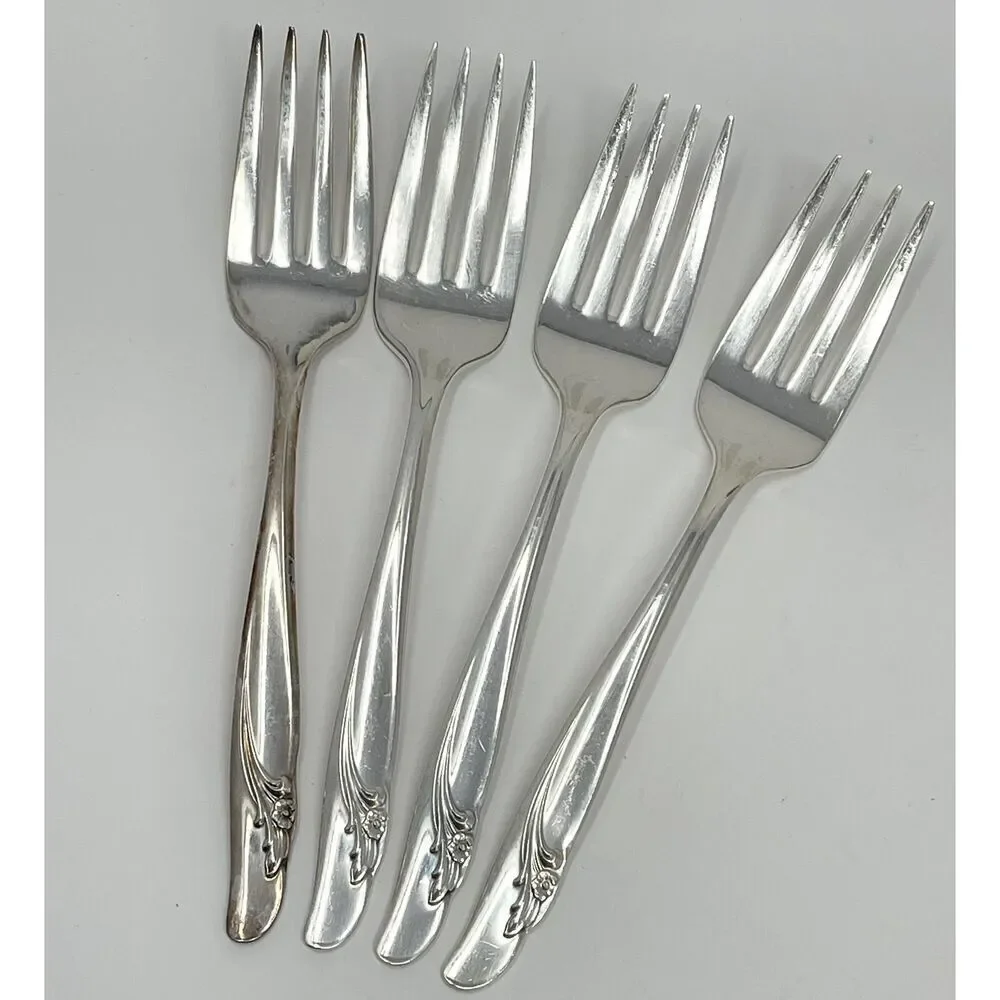 International Rogers EXQUISITE Silverplate 1957 Salad Forks 6 1/8” Set Of 4